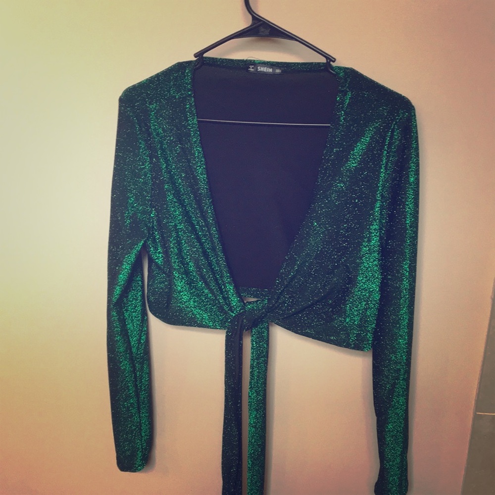Green shimmer top